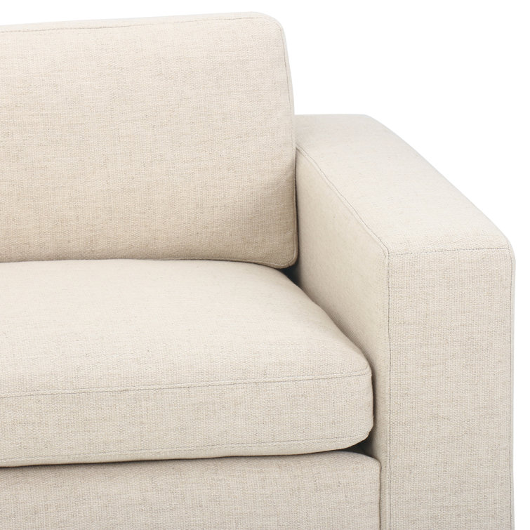 Thames Cream Performance Fabric Sofa with Washed Espresso Accents
