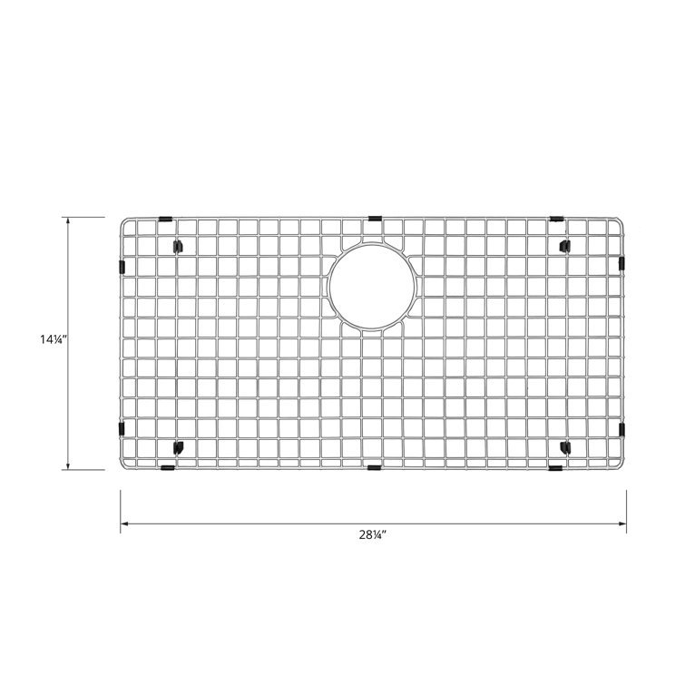 Karran Stainless Steel 28'' x 14'' Bottom Grid with Protective Bumpers