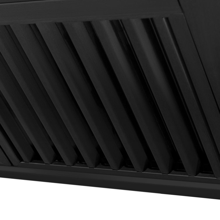 30" Black Stainless Steel Range Hood with Gold Handle