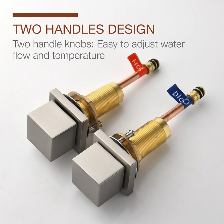 Brushed Nickel Waterfall Widespread 2-Handle Bathroom Faucet