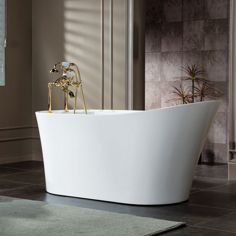 Polished Gold Victorian Style Deck Tub Filler with Diverter