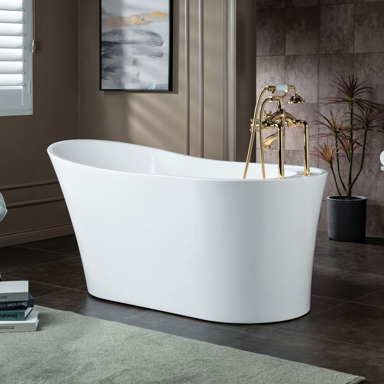 Polished Gold Victorian Style Deck Tub Filler with Diverter