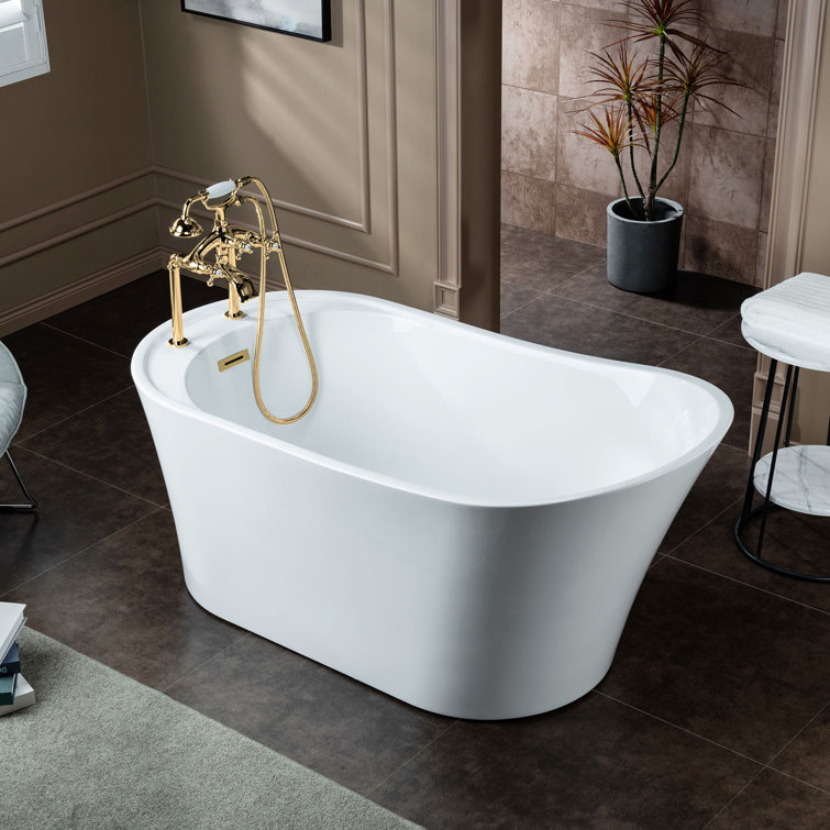 Polished Gold Victorian Style Deck Tub Filler with Diverter