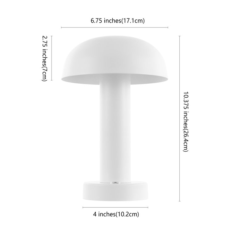 White Metal Dome Shade Plug-In Table Lamp