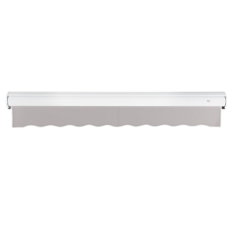 Gray Full-Cassette Manual Retractable Patio Awning, 10' W x 8' Projection