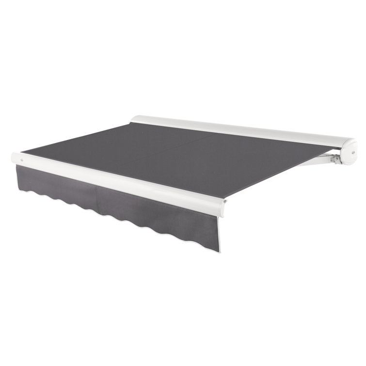 Gunmetal Acrylic Motorized Retractable Patio Awning with Steel Frame
