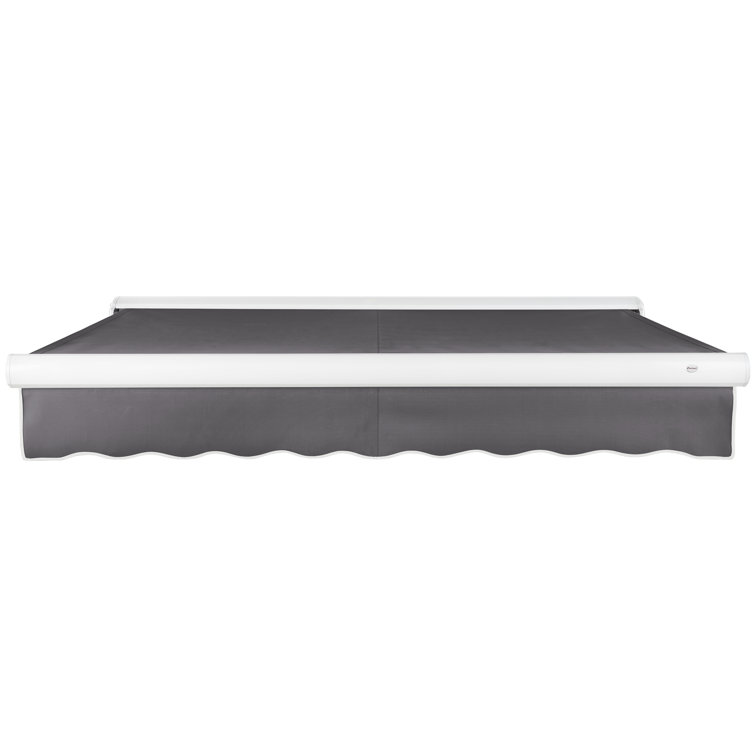 Gunmetal Acrylic Motorized Retractable Patio Awning with Steel Frame
