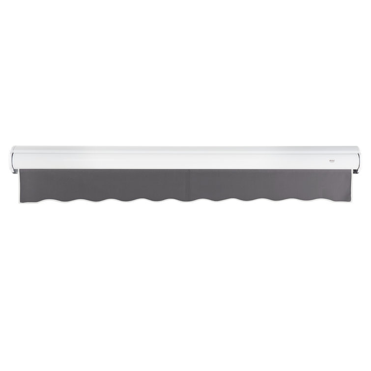 Gunmetal Acrylic Motorized Retractable Patio Awning with Steel Frame