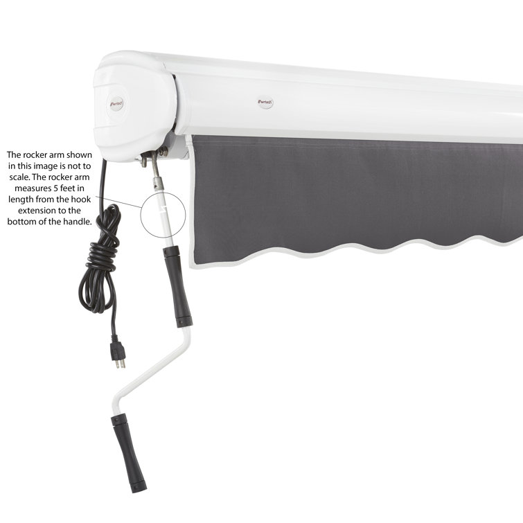 Gunmetal Acrylic Motorized Retractable Patio Awning with Steel Frame