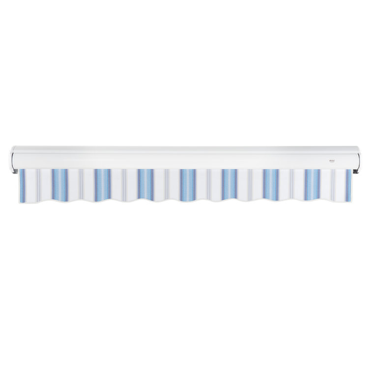 Gunmetal Acrylic Motorized Retractable Patio Awning with Steel Frame
