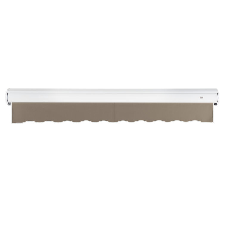 Taupe Full-Cassette Manual Retractable Patio Awning, 10' x 8'