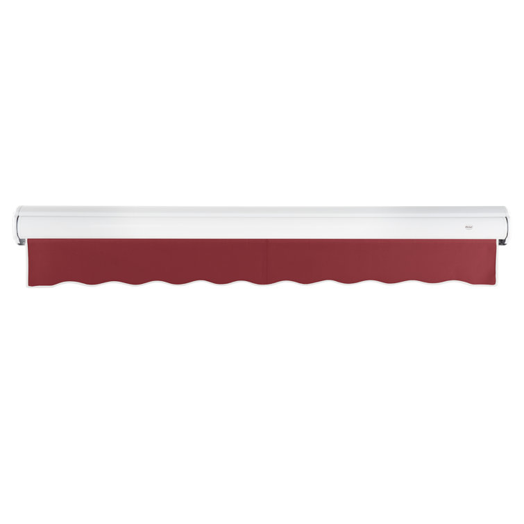 Burgundy 8' Woven Acrylic Retractable Awning with Aluminum Frame