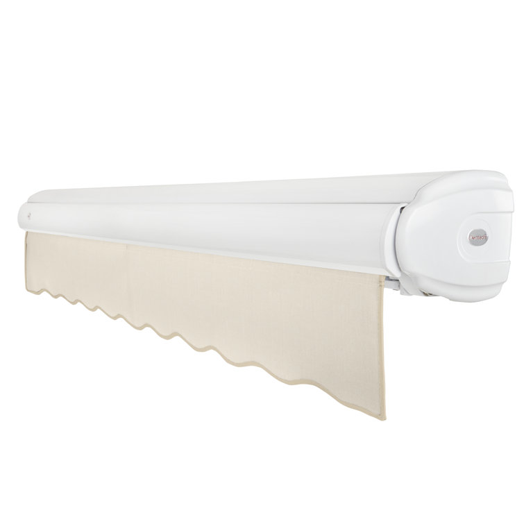 Gunmetal Acrylic Motorized Retractable Patio Awning with Steel Frame