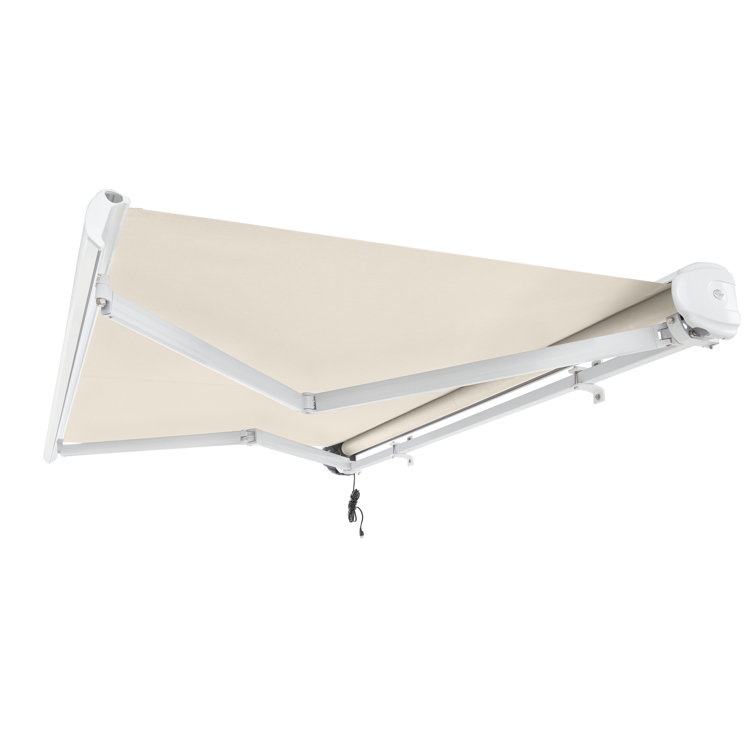 Gunmetal Acrylic Motorized Retractable Patio Awning with Steel Frame