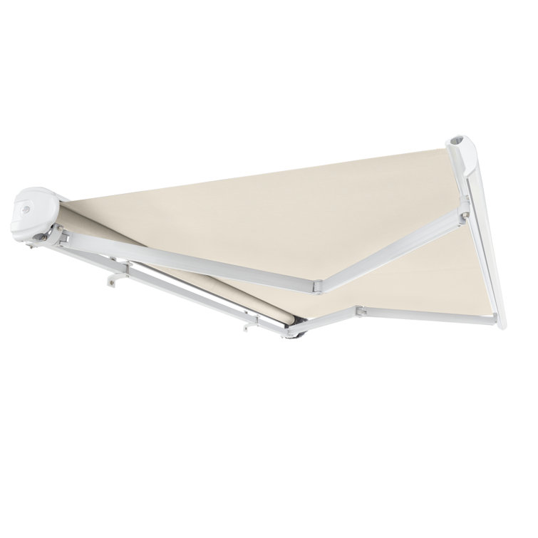 Taupe Full-Cassette Manual Retractable Patio Awning, 10' x 8'