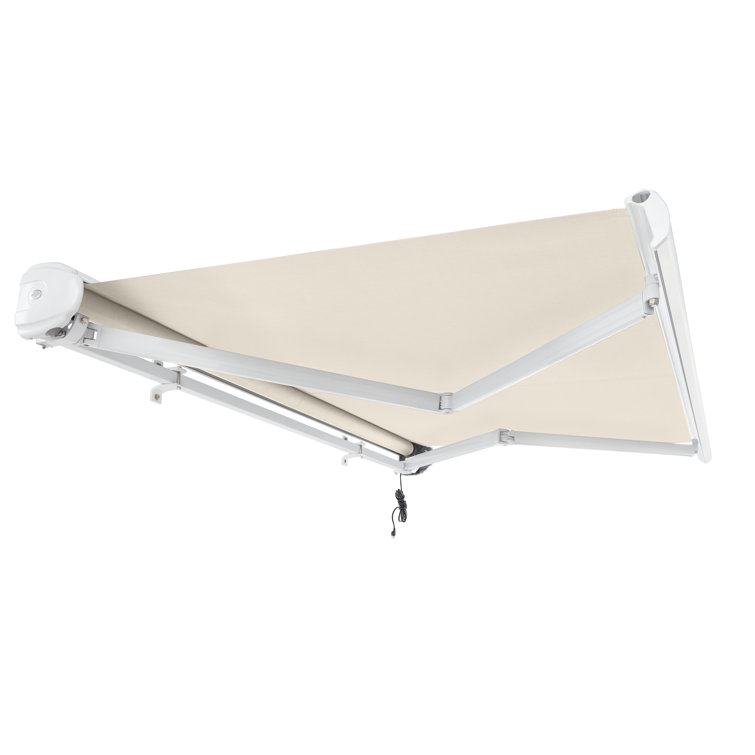 Burgundy 8' Woven Acrylic Retractable Awning with Aluminum Frame