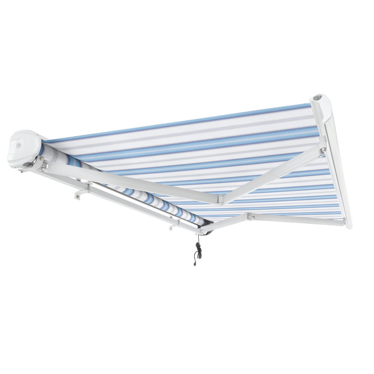 Burgundy 8' Woven Acrylic Retractable Awning with Aluminum Frame