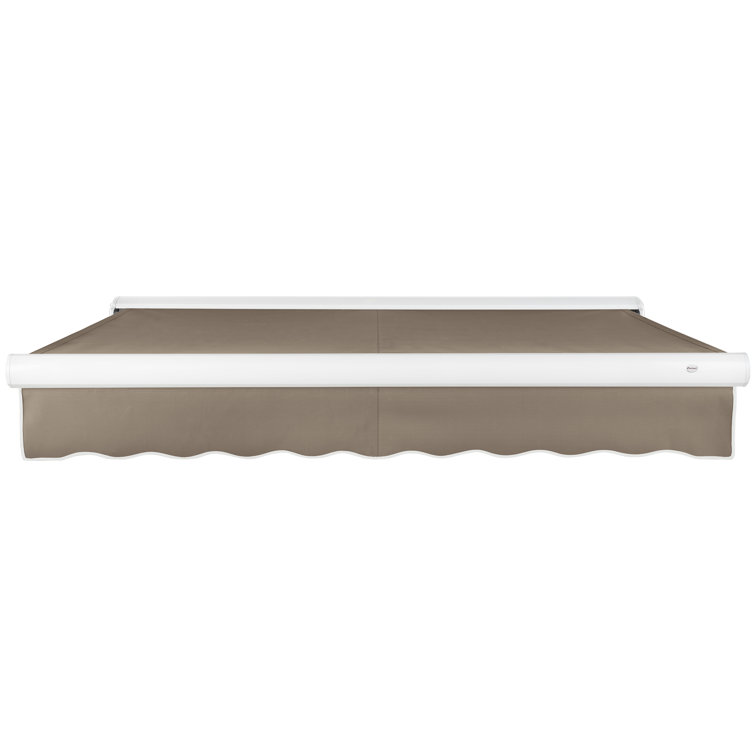 Taupe Full-Cassette Manual Retractable Patio Awning, 10' x 8'