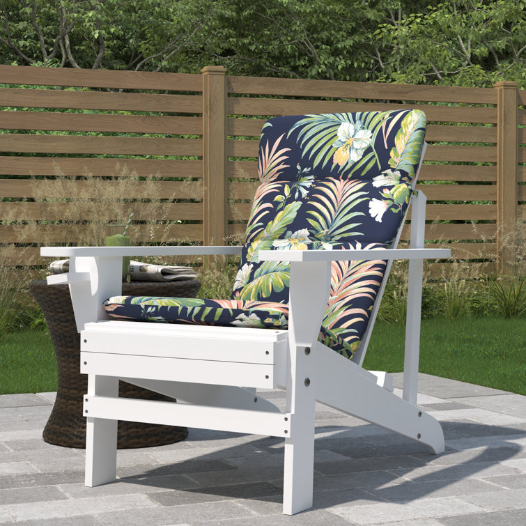 Simone Blue Tropical Outdoor Adirondack Chair Cushion
