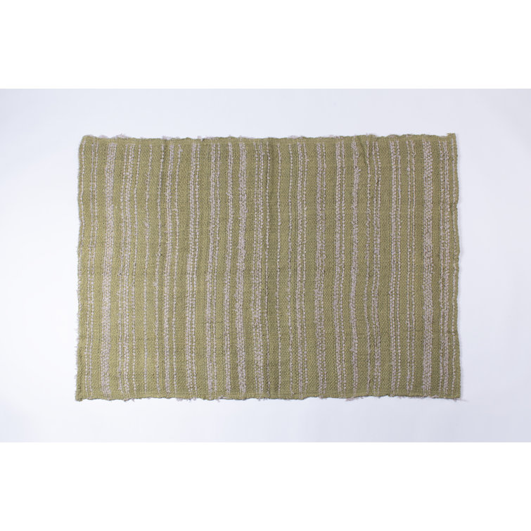 Lemongrass Cotton Basket Weave Knitted Throw Blanket