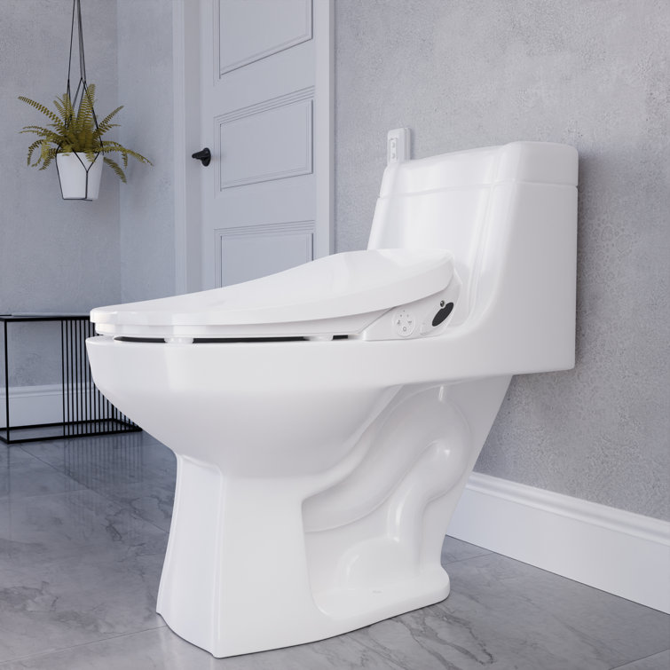 Ember White Elongated Smart Electric Bidet Toilet Seat with Remote