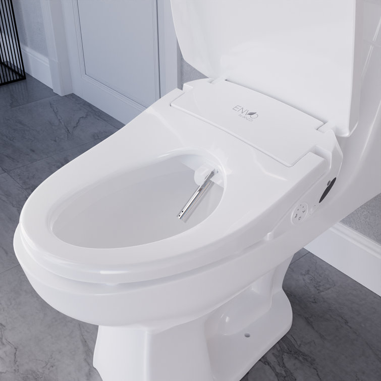 Ember White Elongated Smart Electric Bidet Toilet Seat with Remote