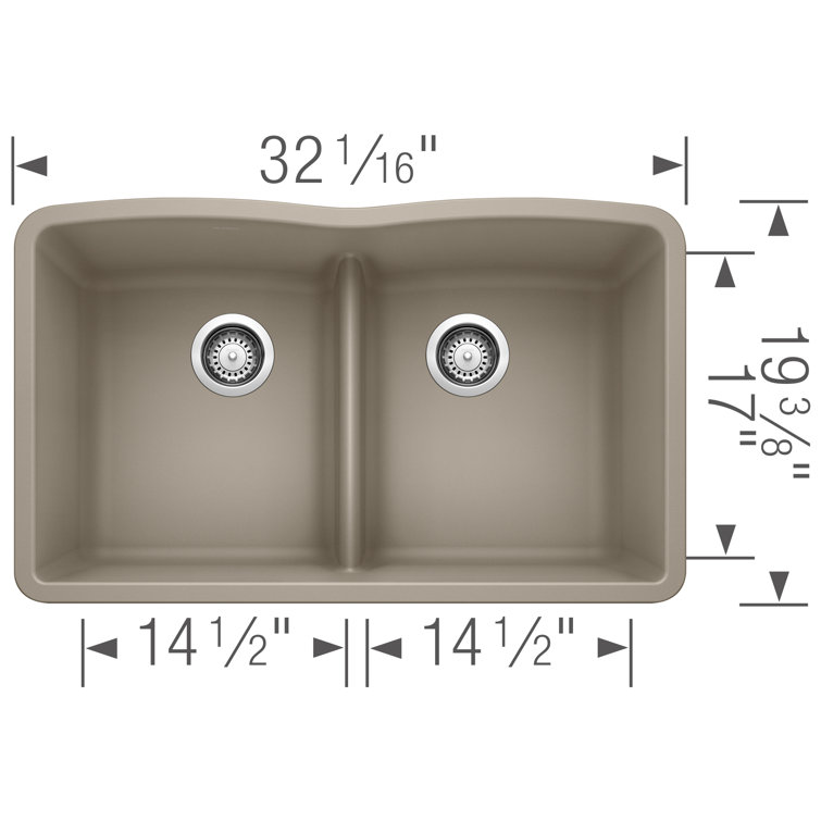 Truffle Stone Double Bowl Undermount Kitchen Sink