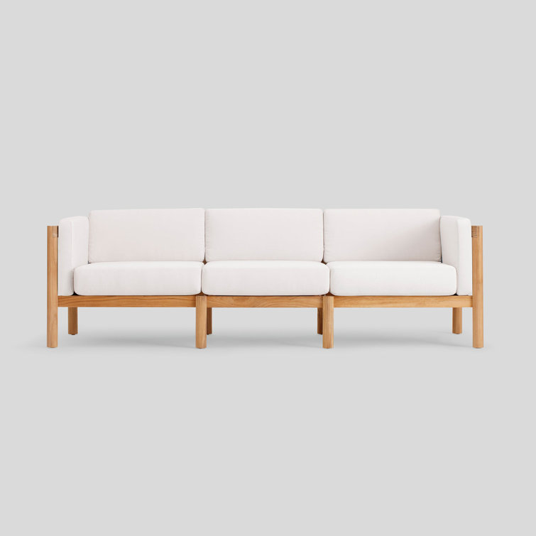 Haven 93'' Teak Outdoor Sectional Sofa with Sunbrella Cushions