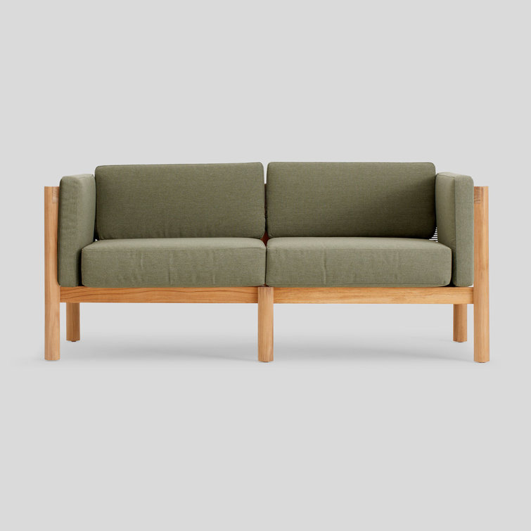 Heritage Leaf Sunbrella Cushion Teak Outdoor Sectional Sofa
