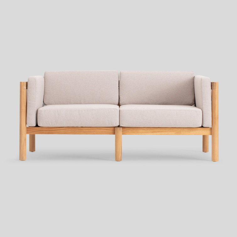 Haven Teak Outdoor Sofa with Sunbrella Ashe Cushions