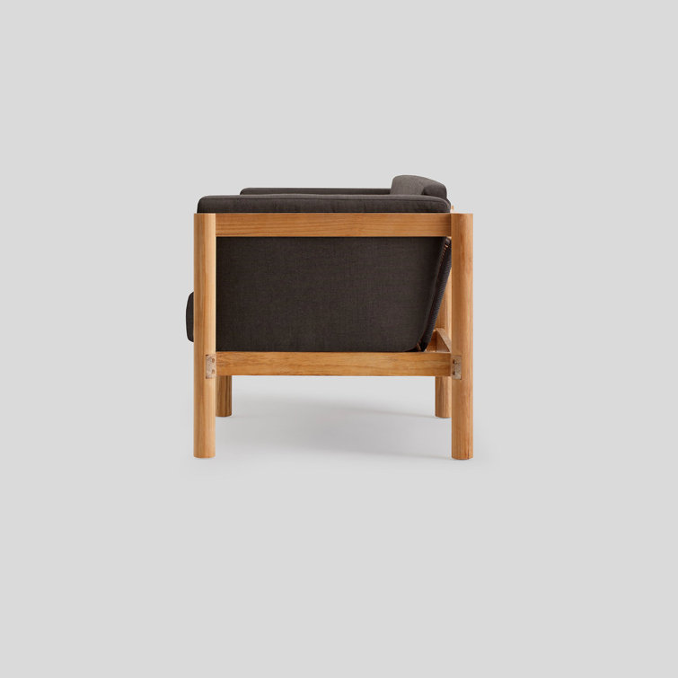 Teak Outdoor Lounge Chair with Coal Sunbrella Cushions