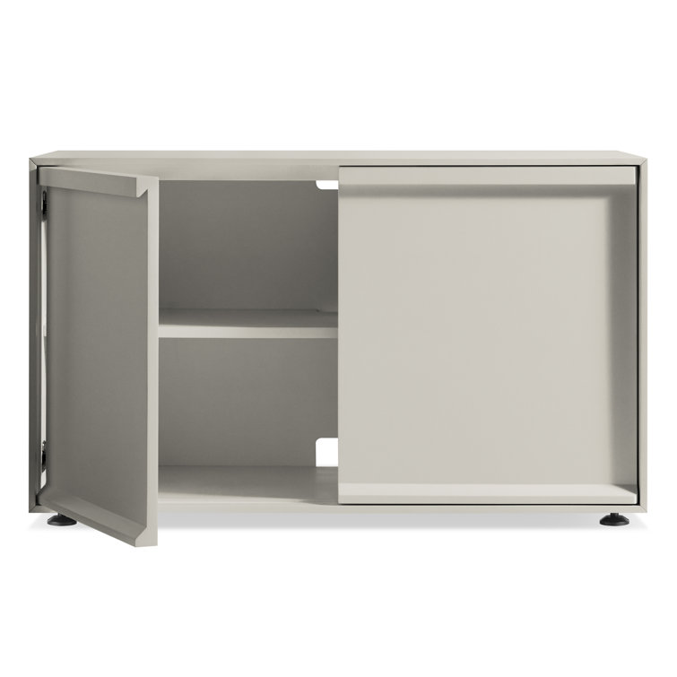 Putty Gray Modern 2-Door Wood Credenza