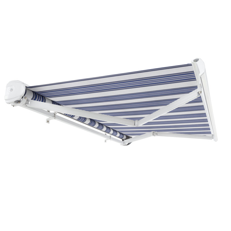 Gunmetal Acrylic Motorized Retractable Patio Awning with Steel Frame