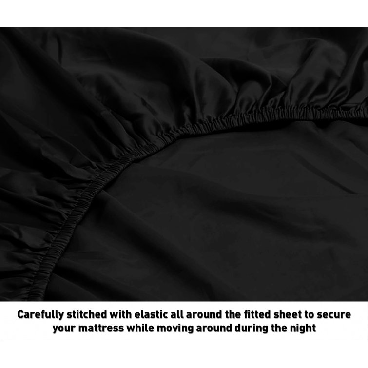 California King Black Cotton Deep Pocket Sheet Set