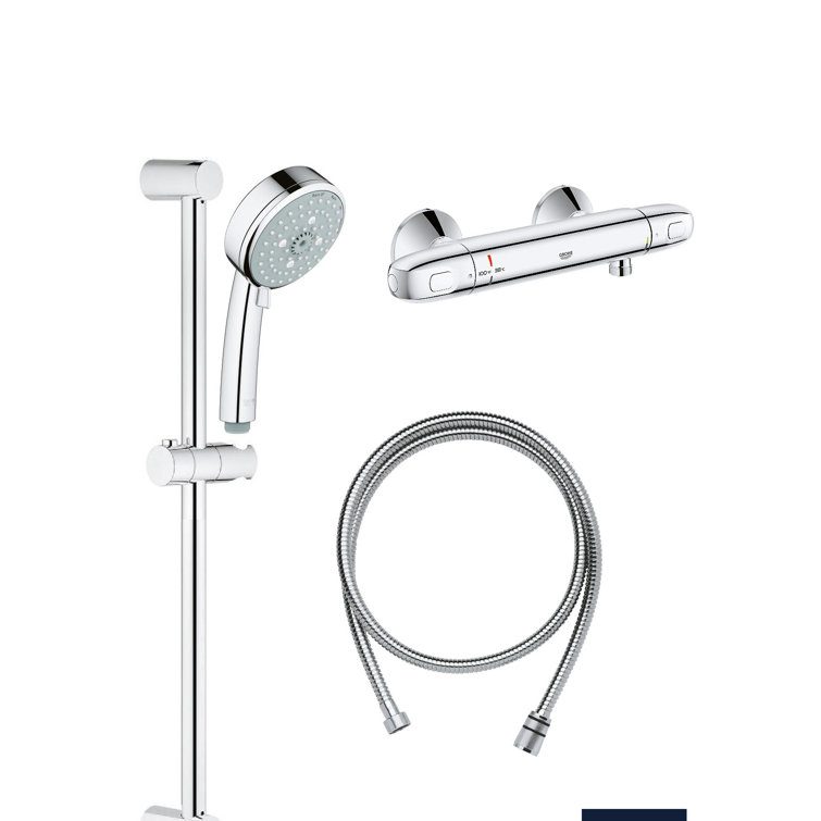 Modern Chrome Adjustable Height Shower System with Multi-Spray Options