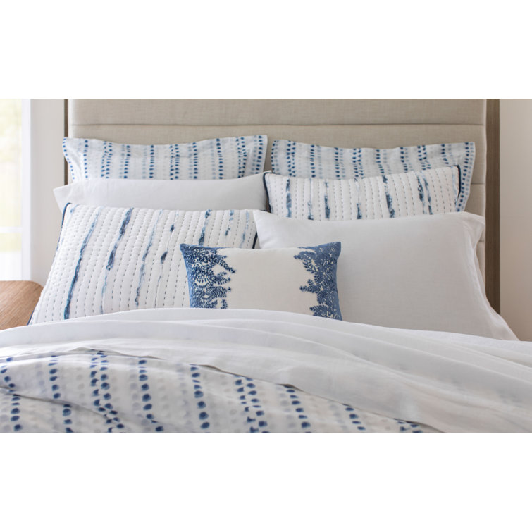 Fair-Trade Blue and White Cotton Dots Full/Queen Duvet Cover