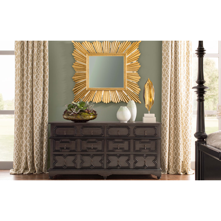 Raymond Rectangular Gold Leaf Wood Wall Mirror