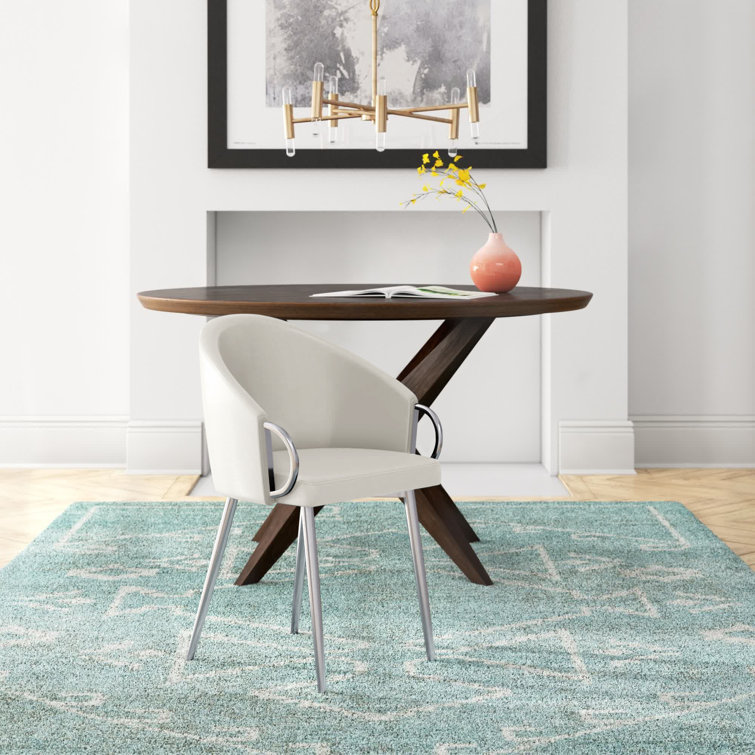 Claire White Faux Leather Low Metal Armchair