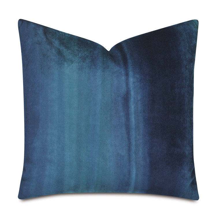 Ombre Peacock Cotton Throw Pillow with Feather Insert