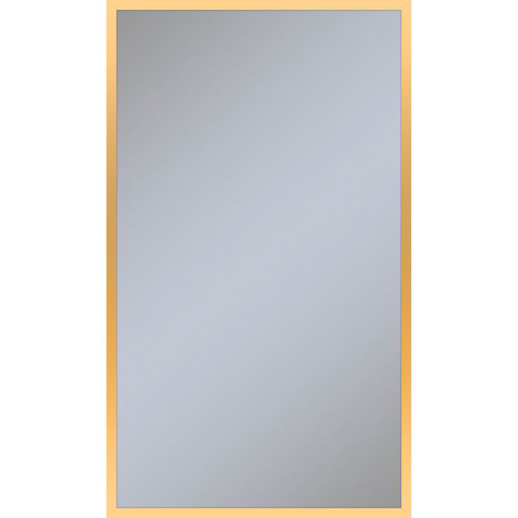 Elegant Matte Gold 39" Rectangular Metal Bathroom Vanity Mirror