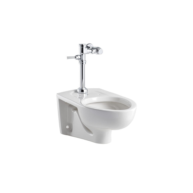 White Porcelain Elongated Wall Mounted Dual Flush Toilet