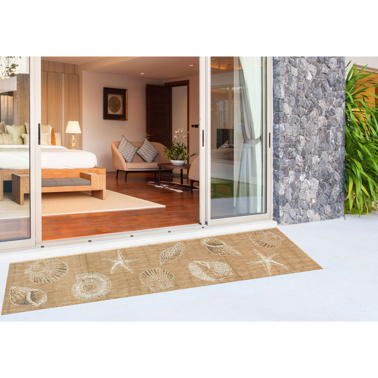 Coastal Charm Sand Synthetic 24" Stain-Resistant Rug