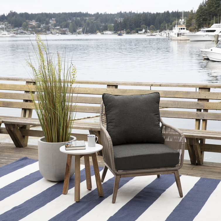 Ink Charcoal Black Recycled Fabric Outdoor Cushion Set