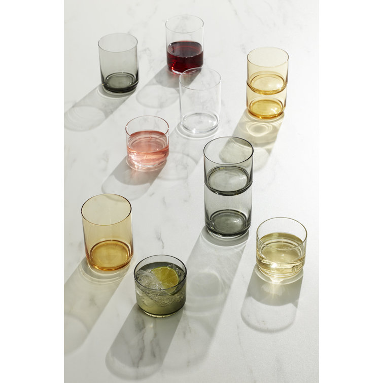 Clear Stackable Short Drinking Glasses Set of Six