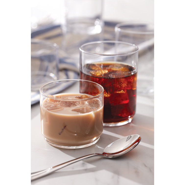 Clear Stackable Short Drinking Glasses Set of Six