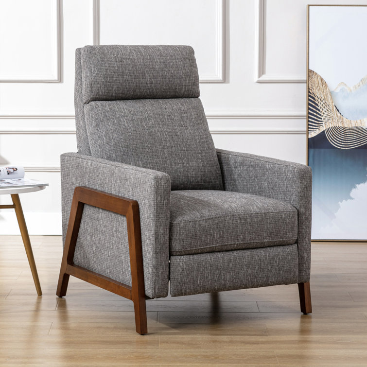 Veneto Ashen Grey Wood Manual Push Back Recliner
