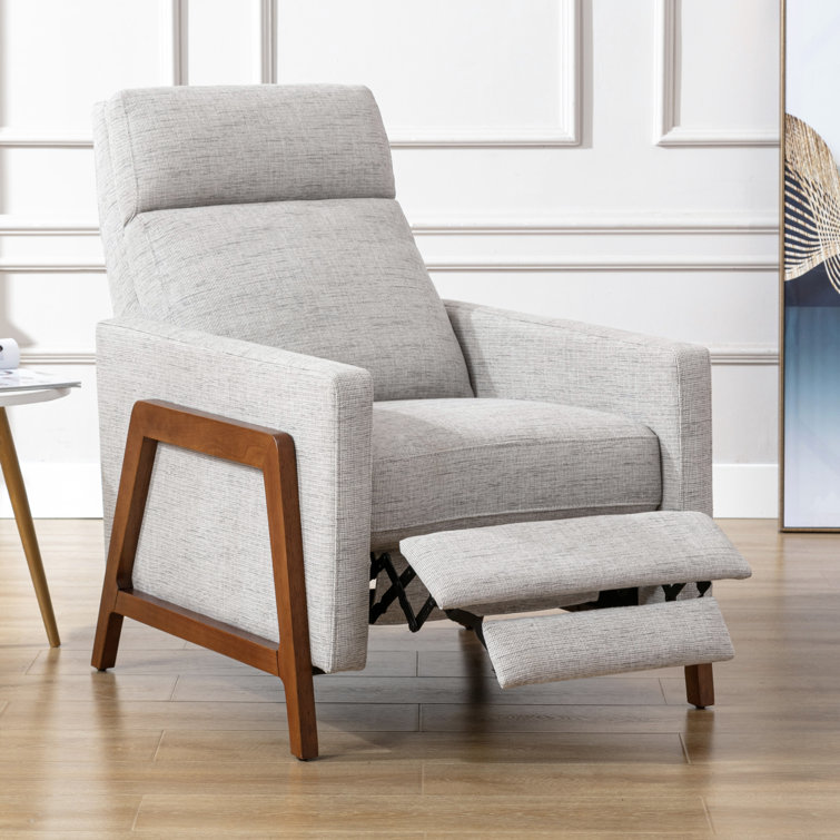 Veneto Sea Oat Performance Fabric Mid-Century Modern Recliner