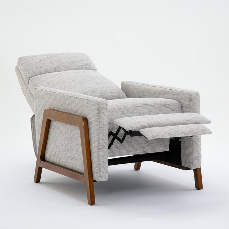Veneto Sea Oat Performance Fabric Mid-Century Modern Recliner