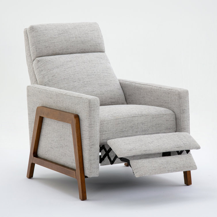 Veneto Sea Oat Performance Fabric Mid-Century Modern Recliner