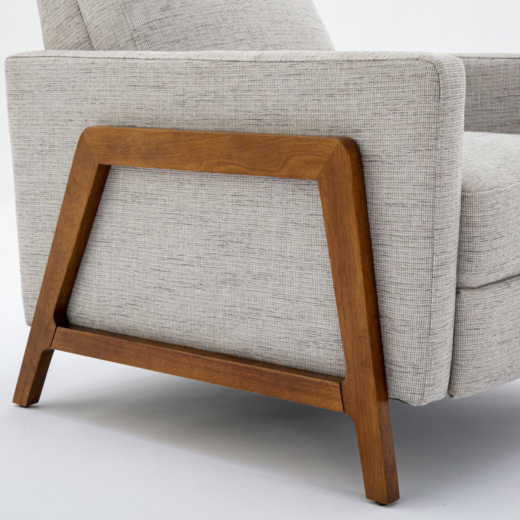 Veneto Sea Oat Performance Fabric Mid-Century Modern Recliner
